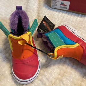 Little kids rainbow vans high top waterproof shoes